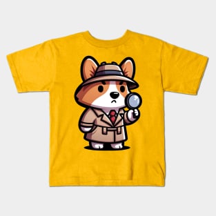 Detective corgi Kids T-Shirt